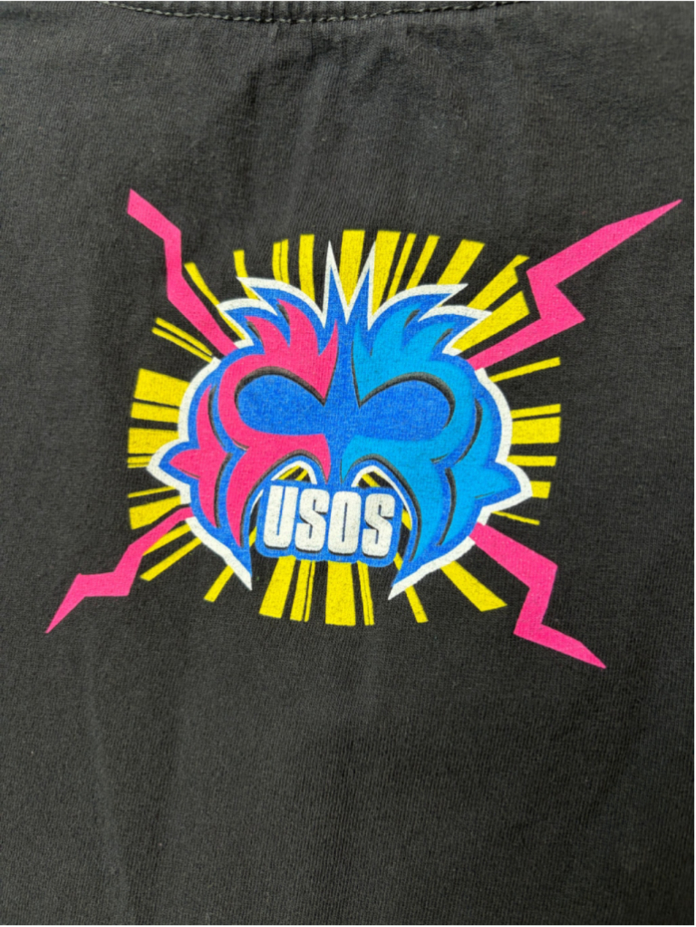 Men's WWE Uso Crazy Graphic T-Shirt Black Blue XXL - Picture 6 of 6